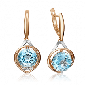 Золотые серьги Platina с топазом 02-4234-00-201-1110-46 фото