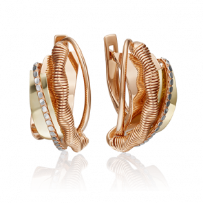 Серьги из комбинированного золота Platina 02-4242-00-000-1113-66 фото