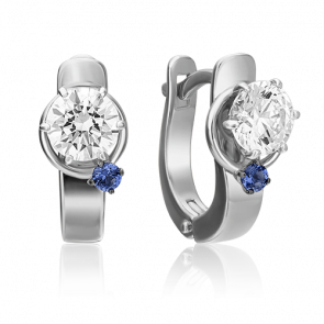 Серьги из белого золота Platina с фианитом и шпинелью 02-4244-00-504-1120-38 фото