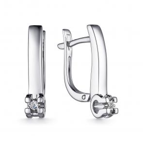 Серебряные серьги АЛЬКОР с муассанитом 02-4244/000М-00 фото