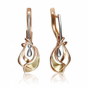 Серьги из комбинированного золота Platina 02-4245-00-000-1140-48 фото