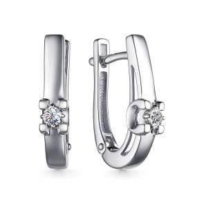 Серебряные серьги АЛЬКОР с муассанитом 02-4248/000М-00 фото