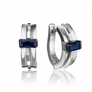 Серьги из белого золота Platina с сапфиром 02-4250-00-102-1120-30 фото