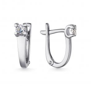 Серебряные серьги АЛЬКОР с муассанитом 02-4250/000М-00 фото