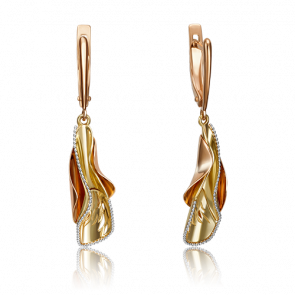 Серьги из комбинированного золота Platina 02-4255-00-000-1113-65 фото