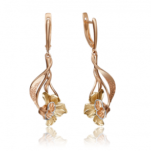 Серьги из комбинированного золота Platina 02-4261-00-000-1113-48 фото