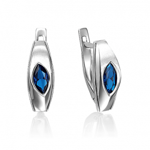Серьги из белого золота Platina с сапфиром 02-4263-00-102-1120-30 фото