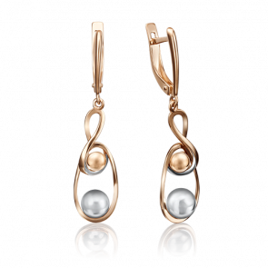 Серьги из комбинированного золота Platina 02-4273-00-000-1111-42 фото