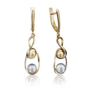Серьги из комбинированного золота Platina 02-4273-00-000-1121-42 фото