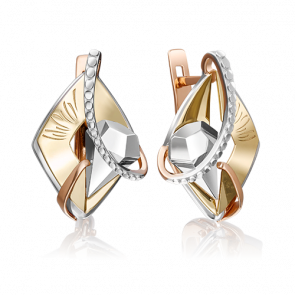 Серьги из комбинированного золота Platina 02-4276-00-000-1140-48 фото