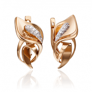 Золотые серьги Platina с фианитом 02-4280-00-401-1110-23 фото