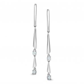 Серебряные серьги АЛЬКОР с фианитом 02-4280/00КЦ-00 фото