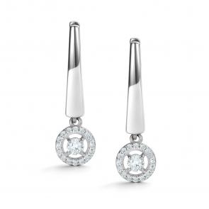 Серебряные серьги АЛЬКОР с фианитом 02-4284/00КЦ-00 фото