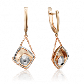 Серьги из комбинированного золота Platina 02-4285-00-000-1111-66 фото