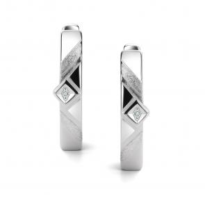 Серебряные серьги АЛЬКОР с бриллиантом 02-4286/000Б-00 фото