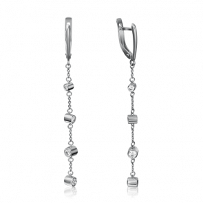 Серьги из белого золота Platina с фианитом 02-4288-00-501-1120-38 фото