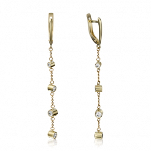 Серьги из лимонного золота Platina с фианитом 02-4288-00-501-1130-38 фото