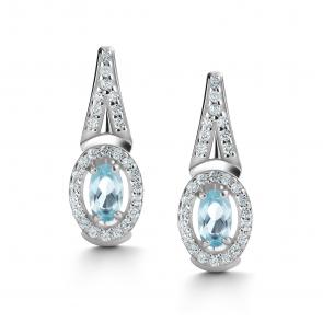 Серебряные серьги АЛЬКОР с топазом и фианитом 02-4293/00ТБ-00 фото