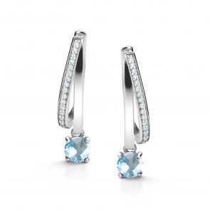 Серебряные серьги АЛЬКОР с топазом и фианитом 02-4294/00ТБ-00 фото