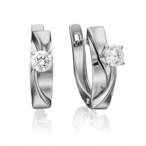 Серьги из белого золота Platina с фианитом 02-4298-00-501-1120-38 фото