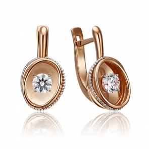 Золотые серьги Platina с фианитом 02-4299-00-501-1110-38 фото