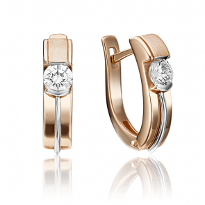 Золотые серьги Platina с фианитом 02-4300-00-401-1110 фото