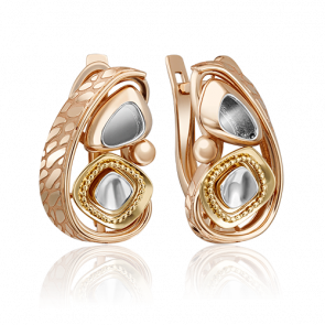 Серьги из комбинированного золота Platina 02-4301-00-000-1140-48 фото