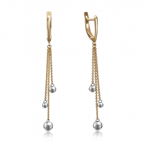 Серьги из комбинированного золота Platina 02-4302-00-000-1121-01 фото