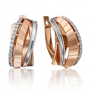 Золотые серьги Platina с фианитом 02-4305-00-401-1110-48 фото