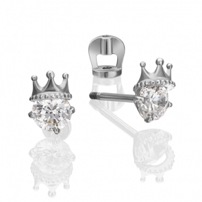 Серьги из белого золота Platina с фианитом 02-4306-00-501-1120-38 фото