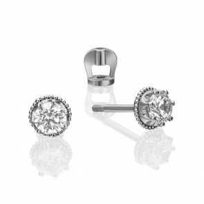 Серьги из белого золота Platina с фианитом 02-4307-00-501-1120-38 фото