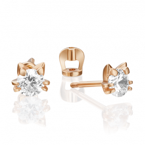 Золотые серьги Platina с фианитом 02-4308-00-501-1110-38 фото