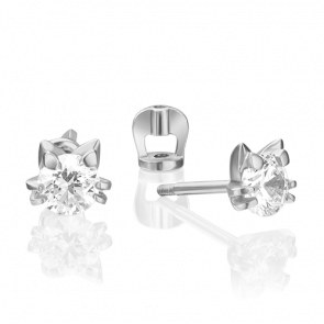 Серьги из белого золота Platina с фианитом 02-4308-00-501-1120-38 фото