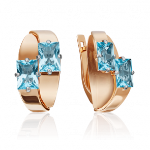 Золотые серьги Platina с топазом 02-4309-00-201-1110-57 фото