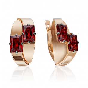 Золотые серьги Platina с гранатом 02-4309-00-204-1110-57 фото
