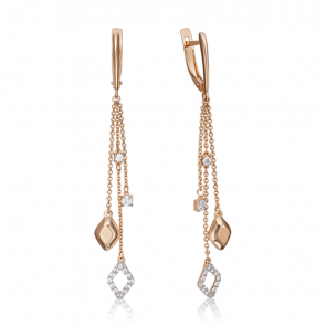 Золотые серьги Platina с фианитом 02-4311-00-501-1110-38 фото