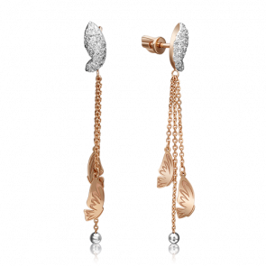 Серьги из комбинированного золота Platina с фианитом 02-4314-00-401-1111-65 фото