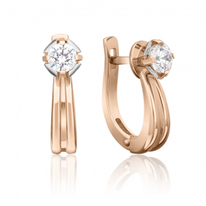 Золотые серьги Platina с фианитом 02-4315-00-501-1110-38 фото