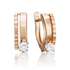 Серьги из комбинированного золота Platina с фианитом 02-4316-00-501-1111-38 фото