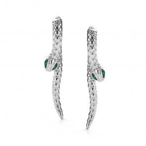Серебряные серьги Символ года Змея АЛЬКОР  с фианитом 02-4316/0КЦ4-17 фото