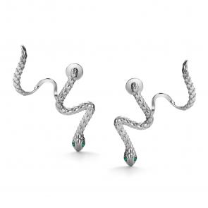 Серебряные серьги Символ года Змея АЛЬКОР с фианитом 02-4317/0КЦ4-17 фото