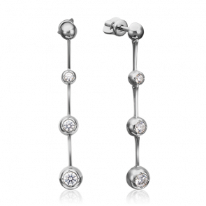Серьги из белого золота Platina с фианитом 02-4319-00-501-1120-38 фото