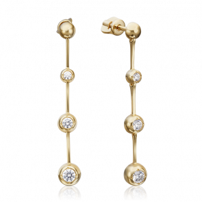 Серьги из лимонного золота Platina с фианитом 02-4319-00-501-1130-38 фото