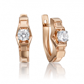 Серьги из комбинированного золота Platina с фианитом 02-4320-00-501-1111-38 фото