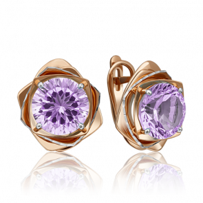 Золотые серьги Platina с аметистом 02-4322-00-203-1110-46 фото