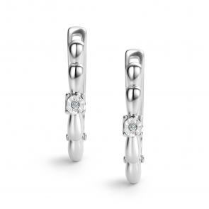 Серебряные серьги АЛЬКОР с бриллиантом 02-4324/000Б-00 фото