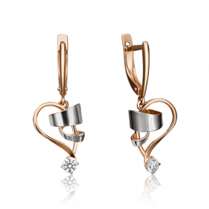 Золотые серьги Platina с фианитом 02-4325-00-501-1110-38 фото