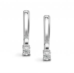 Серебряные серьги АЛЬКОР с бриллиантом 02-4325/000Б-00 фото