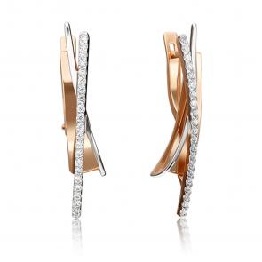 Золотые серьги Platina с фианитом 02-4326-00-401-1110-32 фото