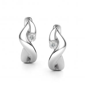 Серебряные серьги АЛЬКОР с бриллиантом 02-4327/000Б-00 фото